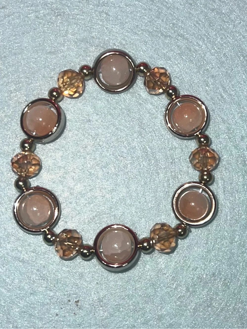 Elegant Pink Beaded Stretch Bracelet - Women Jewelry - Gradient Glass Bracelet